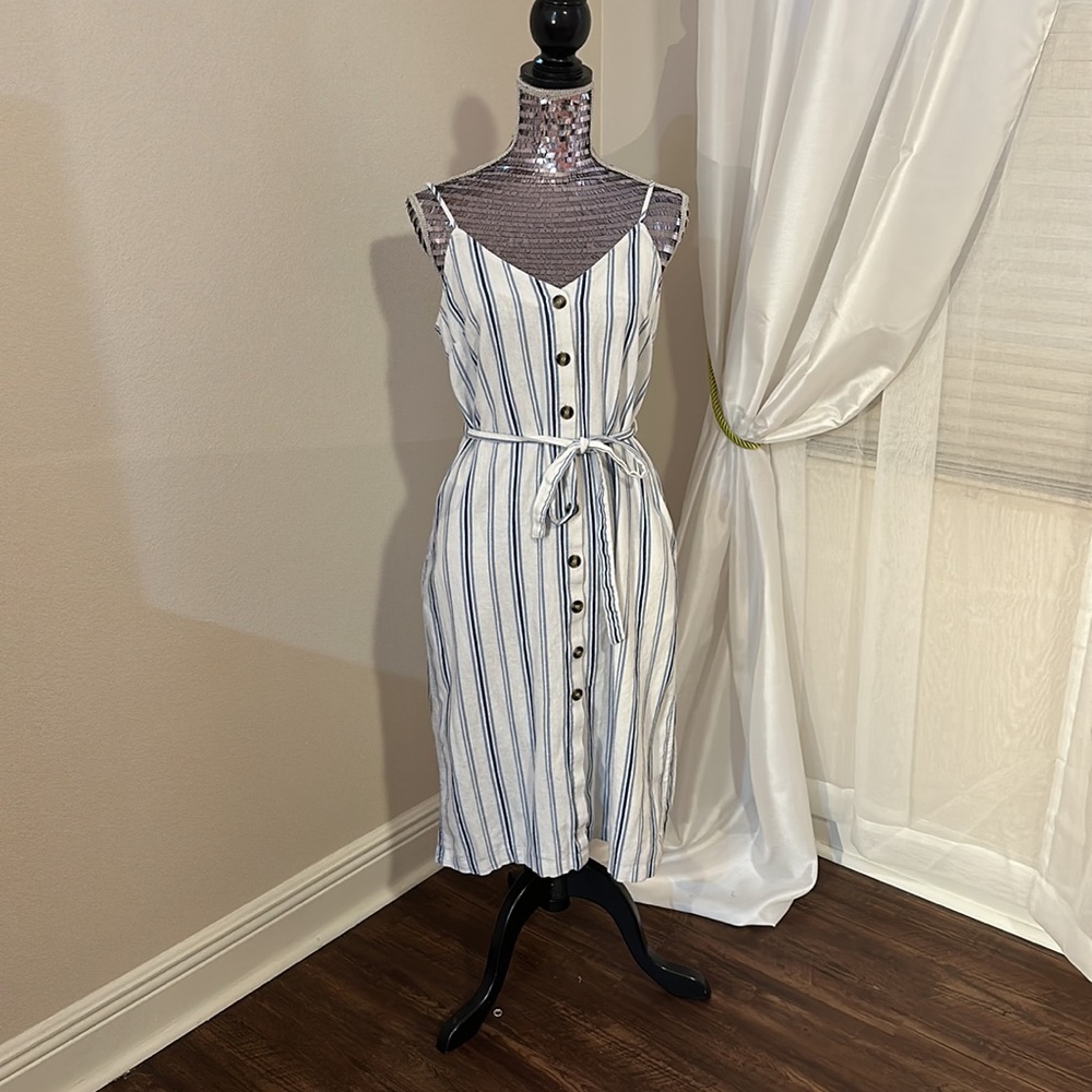 Forever 21 Tie waist striped adjustable strap sundress SZ M